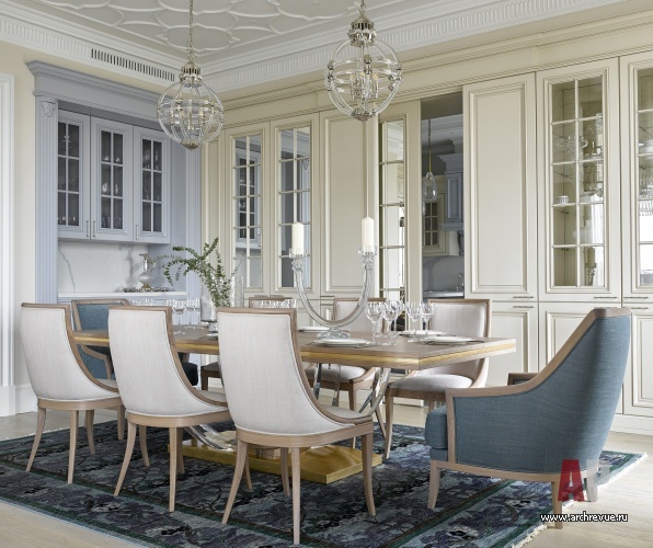 Фото интерьера столовой квартиры в американском стиле