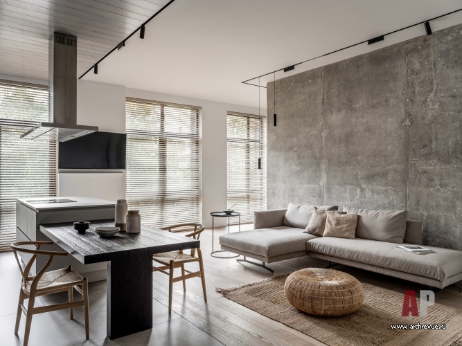 Фото интерьера гостиной квартиры в стиле минимализм