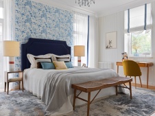 Фото интерьера спальни дома в стиле фьюжн