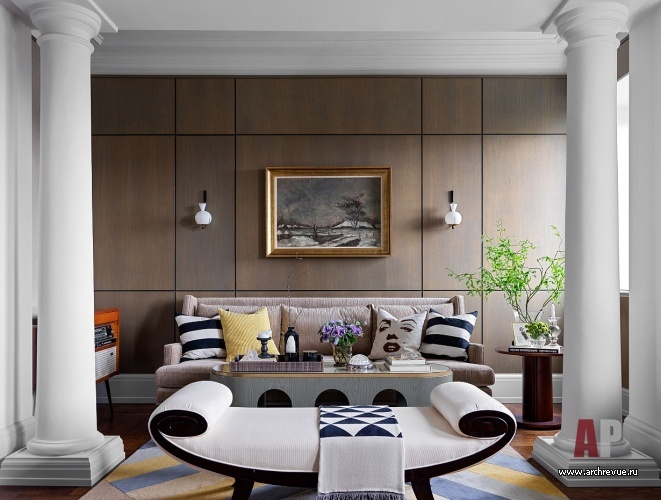Фото интерьера зоны отдыха квартиры в стиле фьюжн