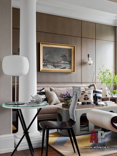 Фото интерьера гостиной квартиры в стиле фьюжн