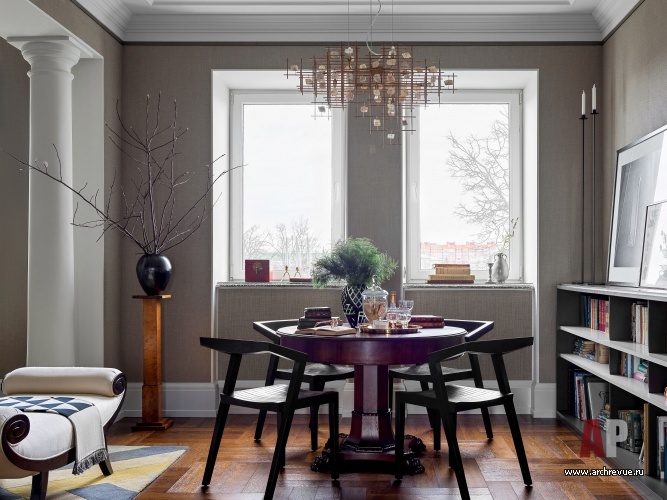 Фото интерьера столовой квартиры в стиле фьюжн