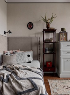 Фото интерьера спальни квартиры в стиле фьюжн