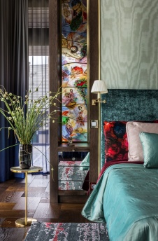 Фото интерьера спальни дома в стиле фьюжн