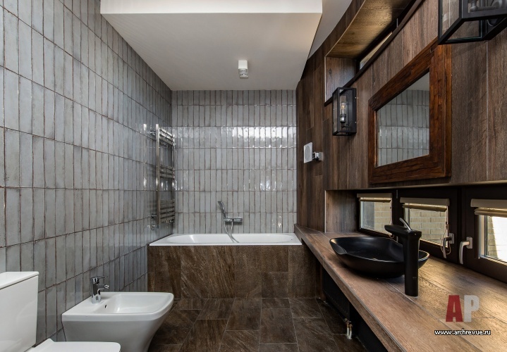 Фото интерьера ванной дома в стиле эко