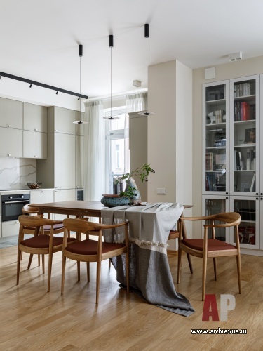 Фото интерьера столовой квартиры в скандинавском стиле