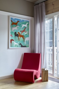 Фото интерьера детской деревянного дома в стиле фьюжн