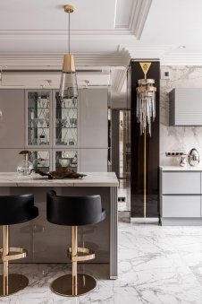 Фото интерьера кухни таунхауса в стиле ар-деко