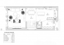 Планировка 1 этажа 3-х этажного таунхауса в клубном комплексе «Легенды Озера», Калининград.