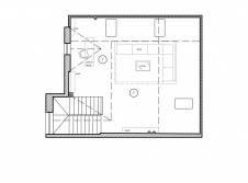 Планировка мансарды этажа небольшого трехэтажного дома на Новорижском шоссе.