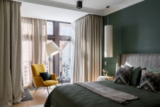 Фото интерьера спальни квартиры в стиле фьюжн