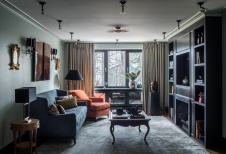 Фото интерьера каминная в стиле фьюжн