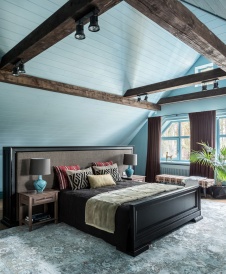 Фото интерьера спальни в стиле фьюжн