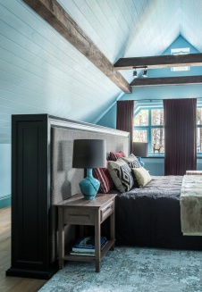 Фото интерьера спальни в стиле фьюжн