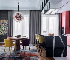 Фото интерьера столовой квартиры в стиле фьюжн