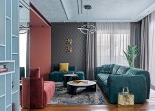 Фото интерьера гостиной квартиры в стиле фьюжн