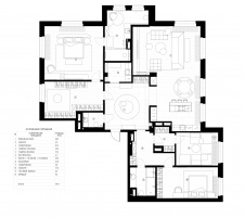 План 4-х комнатной квартиры в Санкт-Петербурге.