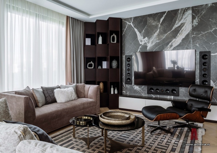 Фото интерьера гостиной квартиры в стиле минимализм