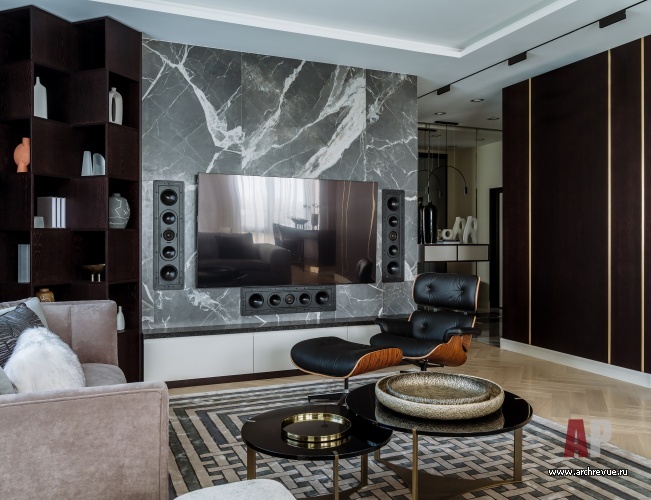 Фото интерьера домашнего кинотеатра квартиры в стиле минимализм