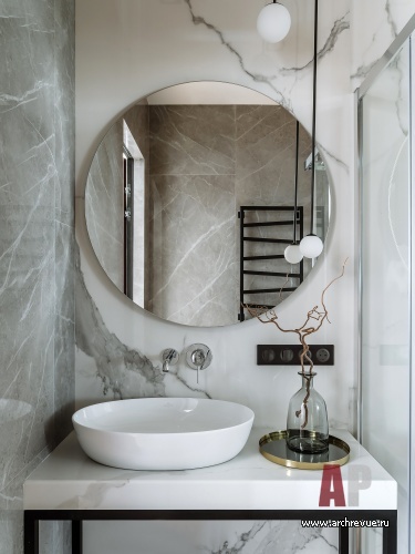 Фото интерьера гостевого санузла квартиры в стиле минимализм