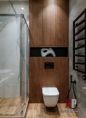 Фото интерьера гостевого санузла квартиры в стиле минимализм