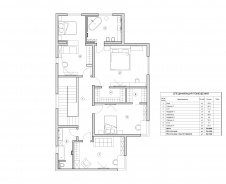 Планировка 2 этажа 2-х этажного дома с минималистской архитектурой для семейного проживания.