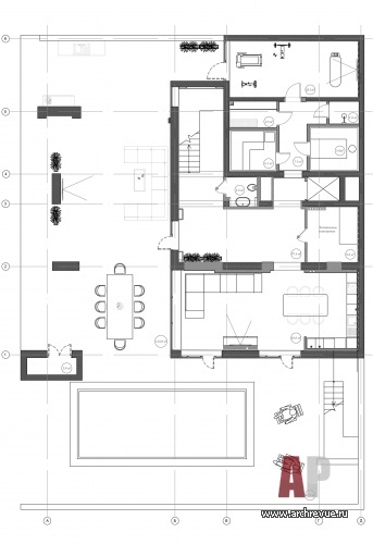 Перепланировка минус 2 этажа типового 4-х этажного коттеджа в Сочи. Общая площадь – 750 кв. м.