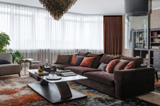 Фото интерьера гостиной квартиры в стиле фьюжн