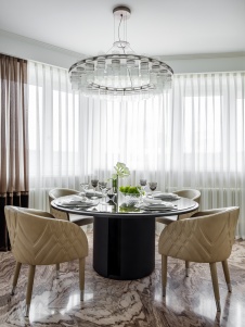 Фото интерьера столовой квартиры в стиле фьюжн