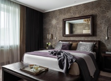 Фото интерьера спальни квартиры в стиле фьюжн