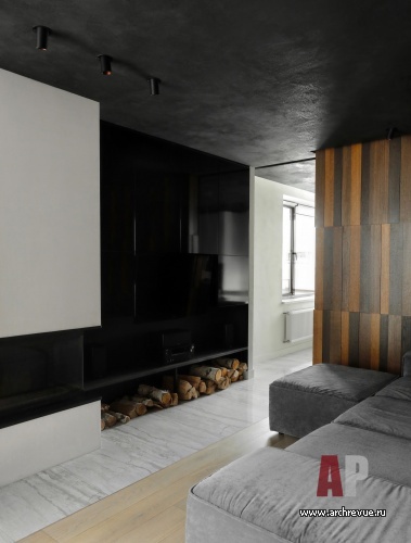 Фото интерьера каминной дома в стиле минимализм