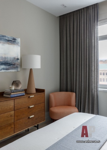 Фото интерьера спальни квартиры в стиле фьюжн