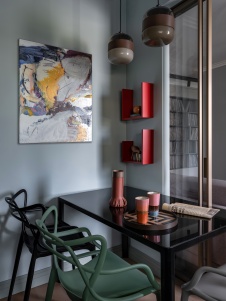 Фото интерьера столовой квартиры в стиле фьюжн