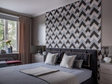 Фото интерьера спальни квартиры в стиле фьюжн