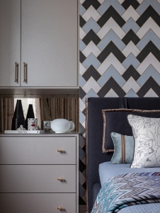 Фото интерьера спальни квартиры в стиле фьюжн