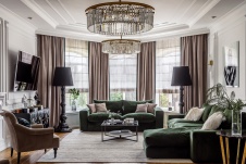 Фото интерьера гостиной дома в стиле фьюжн