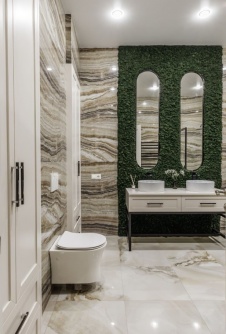 Фото интерьера санузла дома в стиле фьюжн