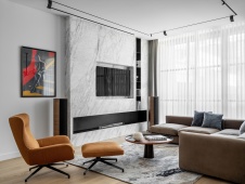 Фото интерьера гостиной квартиры в стиле минимализм