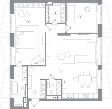 Планировка 3-х комнатной квартиры, клубный дом «Малая Ордынка, 25».