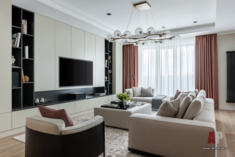 Фото интерьера гостиной квартиры в стиле минимализм