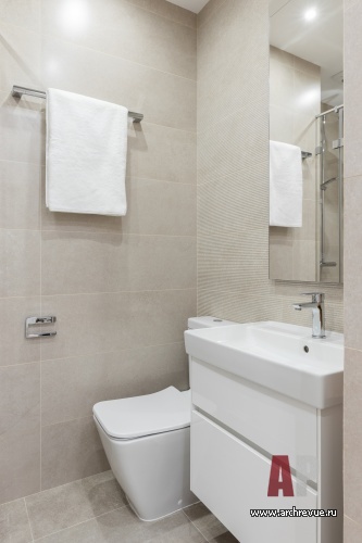 Фото интерьера гостевого санузла квартиры в стиле минимализм