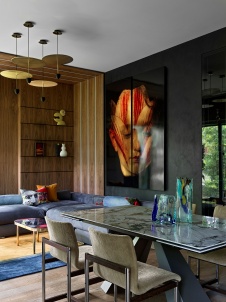 Фото интерьера столовой квартиры в стиле фьюжн