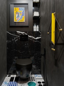 Фото интерьера гостевого санузла квартиры в стиле фьюжн