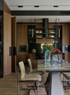 Фото интерьера столовой квартиры в стиле фьюжн