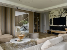 Фото интерьера гостиной дома в стиле фьюжн