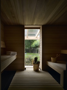 Фото интерьера сауны дома в стиле фьюжн