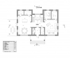 Планировка 1 этажа 2-х этажного дома для постоянного проживания.