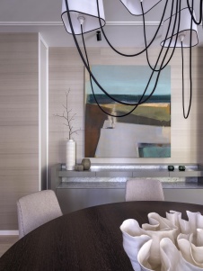 Фото интерьера столовой дома в стиле фьюжн