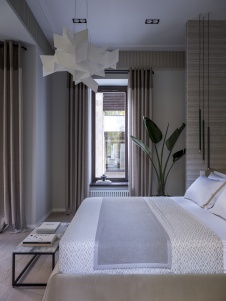 Фото интерьера спальни дома в стиле фьюжн