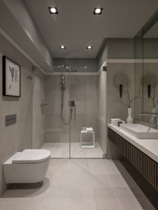 Фото интерьера санузла дома в стиле фьюжн